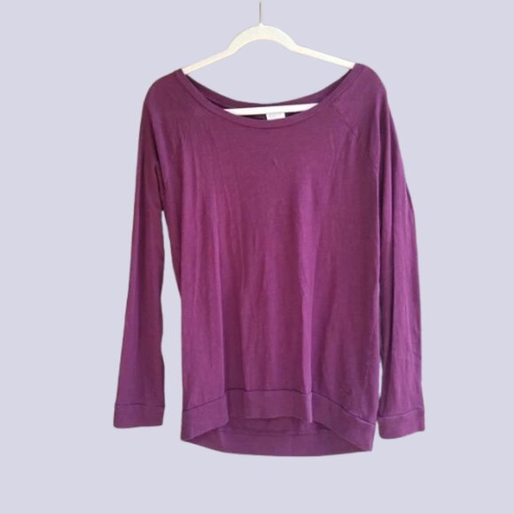 PINK Victoria's Secret Plum Long Sleeve Blouse | Moody Winter Athleisure Layer - Picture 1 of 8